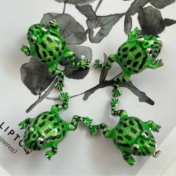Frog Stud Earrings Cute Cartoon Metal Earring Women - Picture 2 of 4